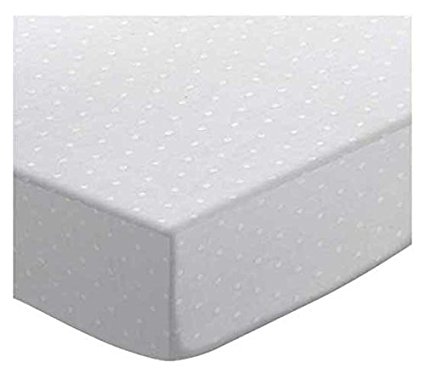 SheetWorld Fitted Sheet (Fits BabyBjorn Travel Crib Light) - White Swiss Dot Jersey Knit - Made In USA