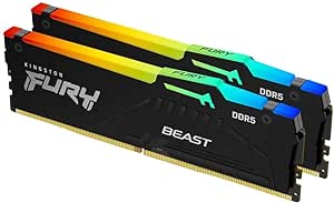 Kingston FURY Beast 64GB (2x32GB) 5600MT/s DDR5 CL36 RGB Desktop Memory Kit of 2 | Infrared Syncing | AMD Expo | Plug N Play | KF556C36BBEAK2-64