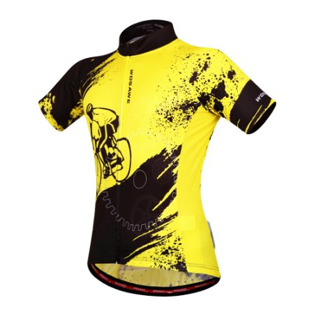 WOSAWE Mens Breathable Short Sleeve Cycling Jersey Sportswear Quick Dry