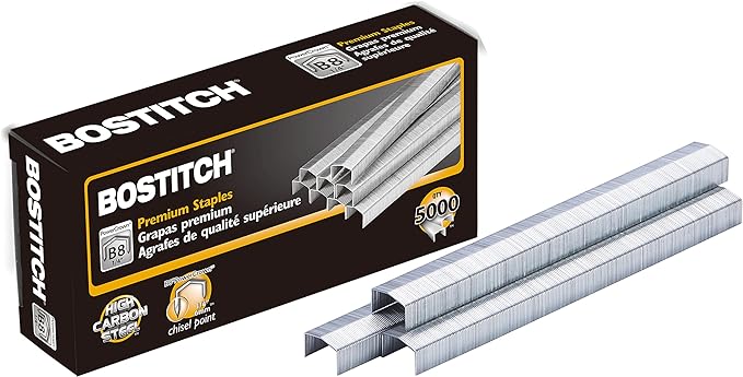 Bostitch B8 PowerCrown 0.25 Inch Staples, Pack of 5,000 Staples (STCRP21151/4)