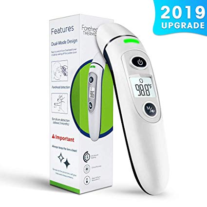 New 2019 Forehead and Ear Thermometer, 5-in-1 Digital Medical Thermometer, New Algorithm Best Accuracy for Infrared Fever Thermometer for Kids Baby Children and Adults