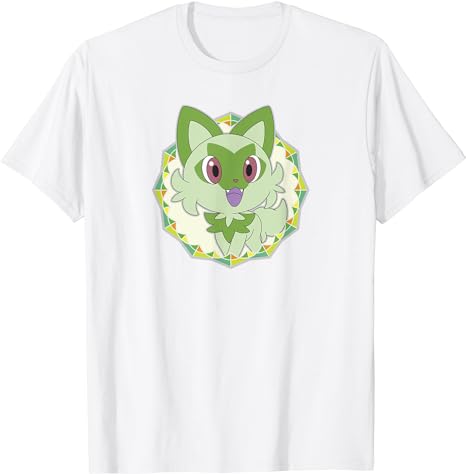 Pokémon Sprigatito Sparkle Geometric Portrait Icon T-Shirt