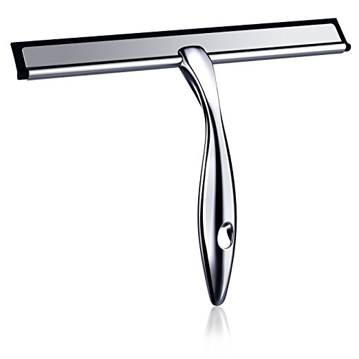 Bathroom Shower Squeegee Full Stainless Steel with Suction Cup Hook