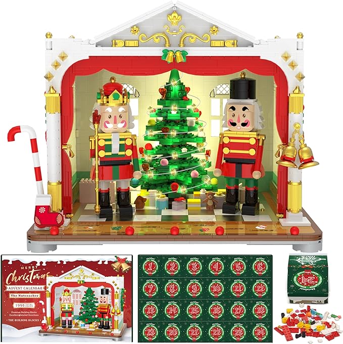 Advent Calendar 2023 Building Blocks Set - The Nutcracker 24 Boxes 1966 Pieces Christmas Calendar Toy Building Sets Countdown to Christmas Gifts Advent Calendars for Adults Teens Kids Ages 8