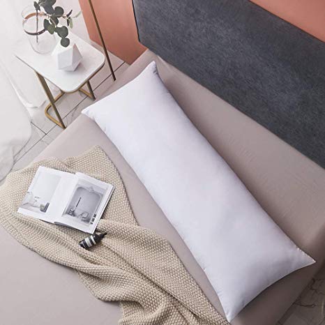Yalamila Full Body Pillow for Adults-100% Polyester Memory Fiber Fill Body Pilllow Insert for Side Sleeper-Breathable White Long Pillow for Sleeping-20×54 inch