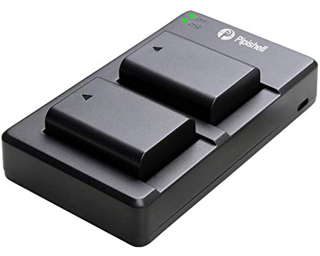 Pipishell NP-FW50 Camera Batteries Charger Set for Sony A6000 Battery, A6500, A6300, A6400, A7, A7II, A7RII, A7SII, A7S, A7S2, A7R, A7R2, A55, A5100, RX10 Accessories - 2-Pack, Micro USB Port, 1100mAh