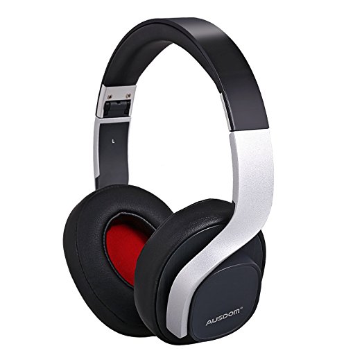 AUSDOM M08 Wireless / Wired Headphones with Bluetooth 4.0, Over Ear Earpads, Brilliant Clear Sound, Lightweight Foldable Headset with Mic for Travel,Video,iPhone,Android and PC (Black)