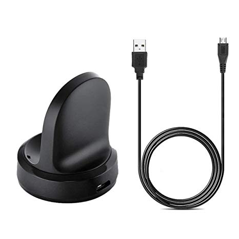Circle Compatible with Samsung Galaxy Watch (46mm) Charger,Replacement Charging Dock Charging Station with USB Cable for Samsung Galaxy Watch SM-R800/SM-R805(Black)