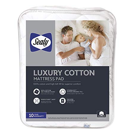 Sealy Luxury 100% Cotton Mattress Pad - Queen