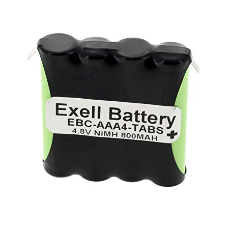 Exell 4.8V 800mAh NiMH Battery Pack w/Tabs for RC Two-Way Radio Cordless Phone