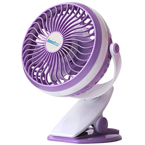 INNOBAY Desk Wall Mountable Mini Rechargeable Fan Clip On Versatile Cooling Fan for Home, Office, Bedroom, Gaming Room, Computer Table and Multi-scenes (Purple)