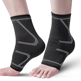 Achiou Ankle Brace for Women & Men, Ankle Compression Sleeve & Ankle Support Socks (Pair) for Plantar Fasciitis, Arch Support, Sprained Ankle, Achilles Tendonitis, Heel Spurs, Joint Pain