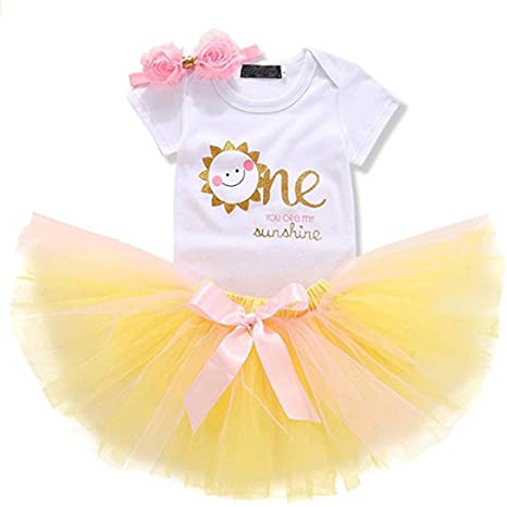 Baby Girls Princess Costume Dress Cotton Romper Playsuit and Pink Bow Ruffle Tutu Skirt Outfit Set