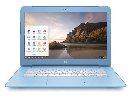 HP Chromebook 14-inch Laptop, Intel Celeron N2840, 4GB RAM, 16GB eMMC, Chrome (14-ak030nr, Blue/White)