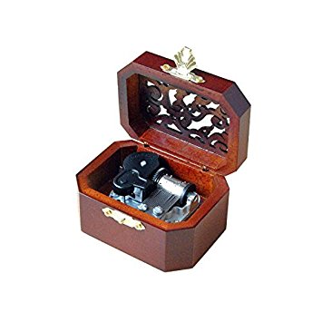 Vintage Wood Carved Mechanism Musical Box Wind Up Music Box Gift For Christmas/Birthday/Valentine's day, Melody Castle in the Sky