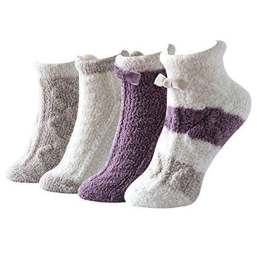 Skola Super Soft Cozy Winter Warm Slipper Socks Womens Anti Slip Grip Fuzzy 4