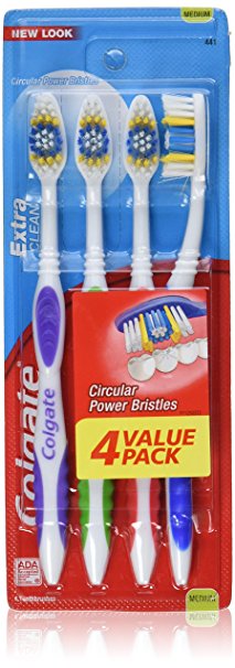 Colgate Extra Clean Full Head, Medium Toothbrush, 4-Count (Pack of 3)