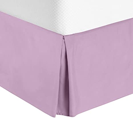 Nestl Bedding Bed Skirt - Soft Double Brushed Premium Microfiber Dust Ruffle - Luxury Pleated Dust Ruffle, Hotel Quality Modern Bed Skirt, Easy Fit with 14 in Tailored Drop, King, Lavender Dream