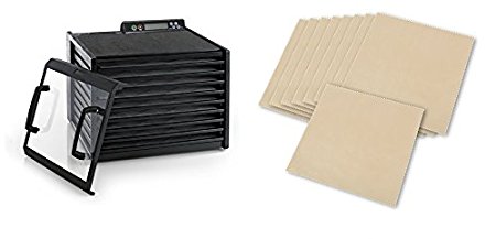 Excalibur 3948CDB 9 Tray Food Dehydrator with Digital Controller and Timer, Black with 9 Non Stick Sheets