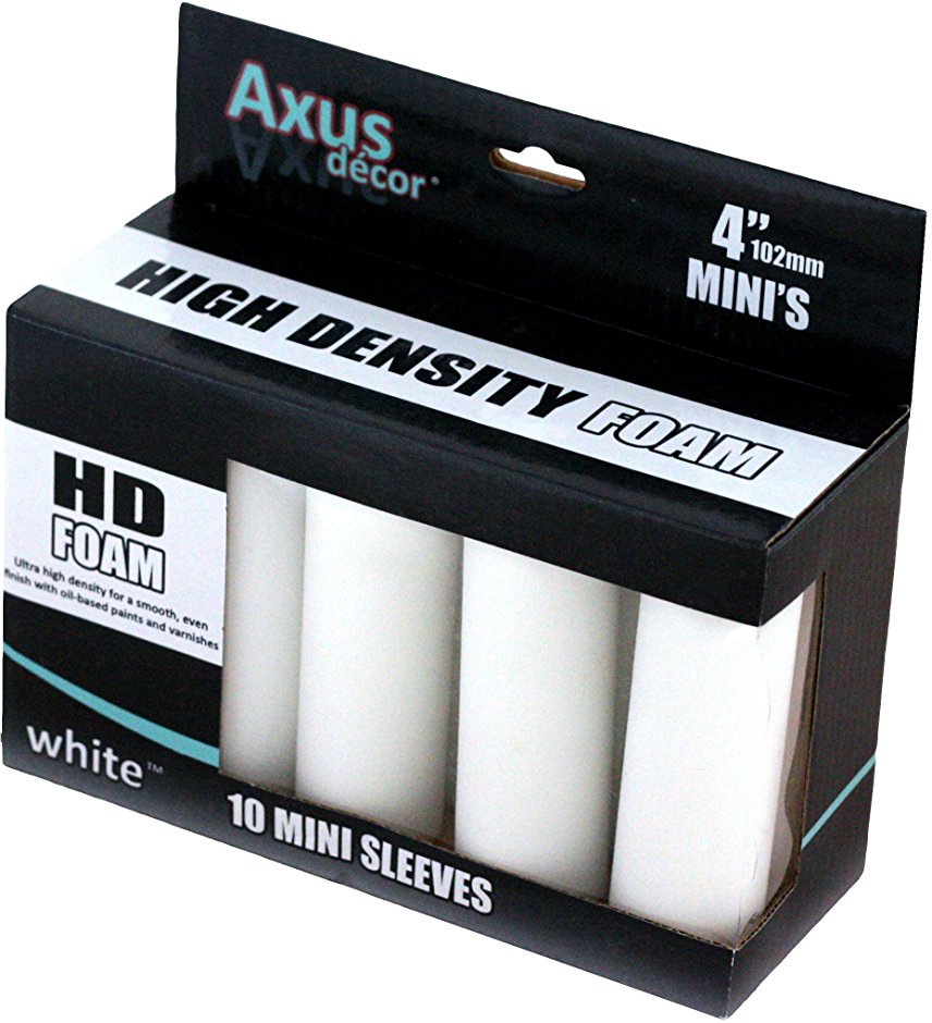 Axus Décor HD Foam Mini Roller Sleeve - White (Pack of 10)