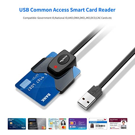 CAC Reader for Military USB Smart Card Reader, Rocketek Common Access Card Reader/DOD Military Credit Card Reader/IC Bank Card/Chip Card Reader Compatible with Windows XP/Vista/7/8/10, Mac OS