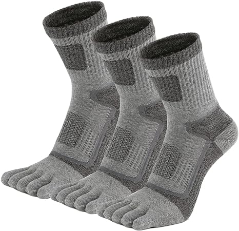 QUANGANG Toe Socks for Men and Women Five Fingers Athletic Running No Show Crew