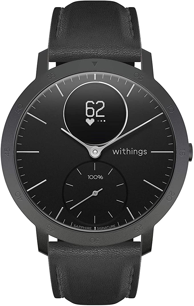 Withings Steel HR - Hybrid Smartwatch - Activity Tracker with Connected GPS, Heart Rate Monitor, Sleep Monitor, Smart Notifications, Water Resistant with 25-Day Battery Life