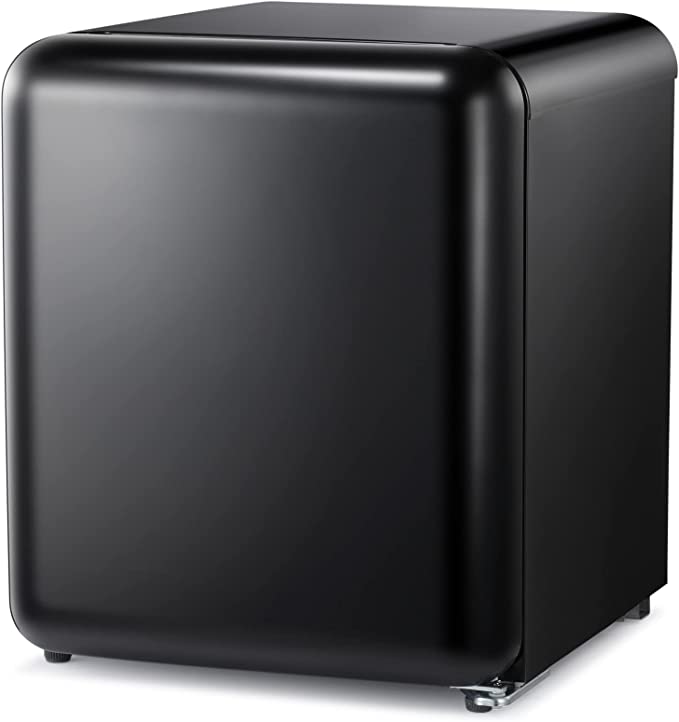 R.W.FLAME 1.7 Cu. Ft Mini Fridge with Freezer, Low Noise, 48L compact refrigerator, Mini Fridge for Bedroom, Office, Dorm, RV, (BLACK)