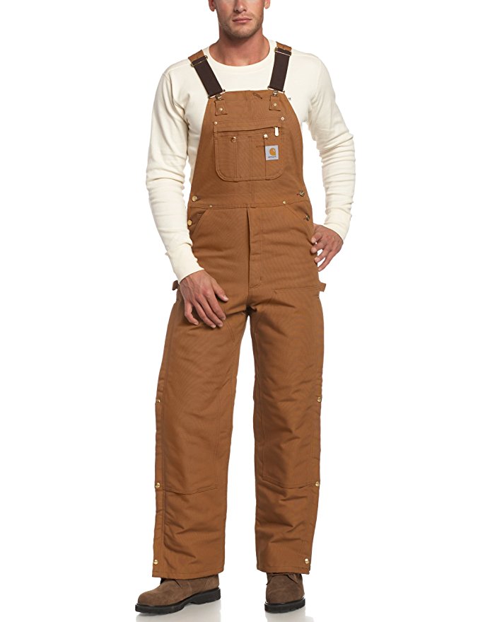 Carhartt Men's Quilt Lined Zip To Thigh Bib Overalls R41