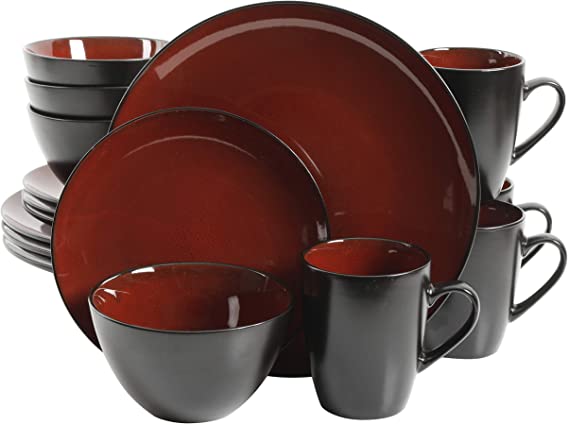 Gibson Overseas, Inc. Gibson Elite 109537.16R Soho Lounge Round 16-Piece Reactive Glaze Dinnerware Set Service of 4