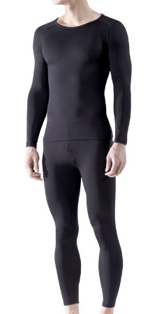 Tesla Blank Men's Thermal Microfiber Fleece Lined Top & Bottom Underwear Set MHS100