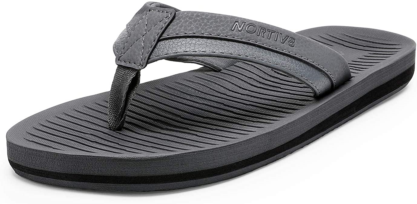 NORTIV 8 Men's Flip Flops Thong Sandals Comfortable Light Weight Beach Shoes