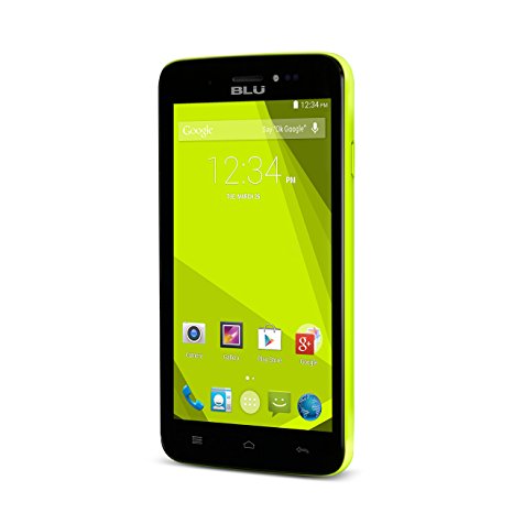 BLU Studio 5.0Ce 1.3GHz Dual Core, Android 4.4 KK, 3.2MP   VGA Camera - Unlocked (Neon Yellow)