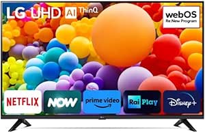 LG UHD 43'', Serie UT73 2024, Smart TV 4K, 43UT73006LA, Processore α5 Gen7, 20W, 3 HDMI, HDR10 Pro, Filmmaker Mode, Game Optimizer, Alexa, Wi-Fi, webOS 24, Sports Portal