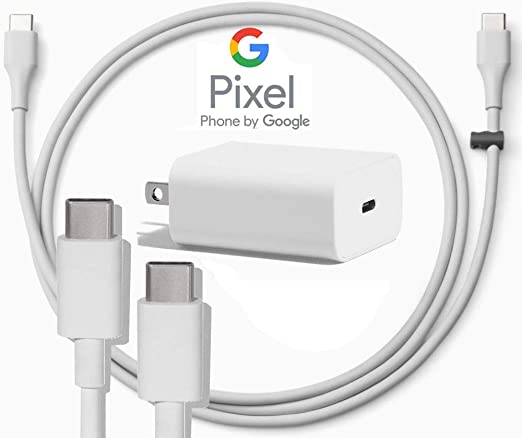 Google USB-C Charging Rapidly Charger for 2nd & 3rd Gen Pixel devices (18W 3A Charger   3 Foot USB-C, C-C Cable)