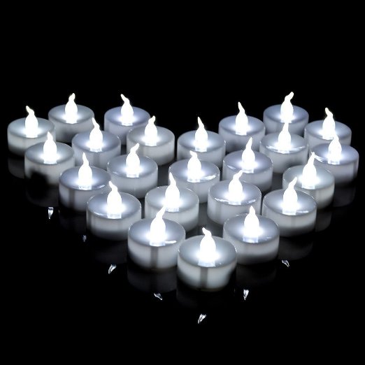 AGPtEK Lot 60 Battery LED Cool White Tea Light Candle For Wedding Party Festival Decoration Occasions