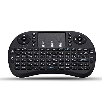 i8 Mini Keyboard 2.4GHz Wirelesses Touchpad Keyboard Mouse for PC, Android TV Box, Black