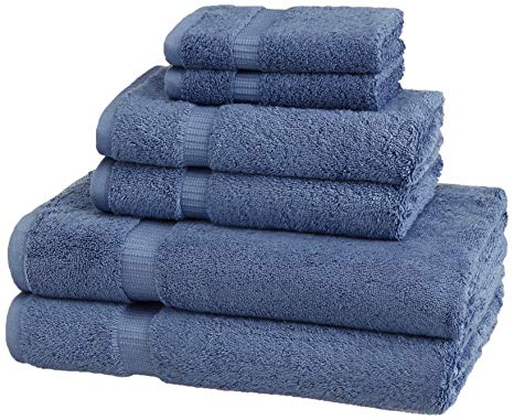 Pinzon Organic Cotton Towels 6 Piece Set, Indigo Blue