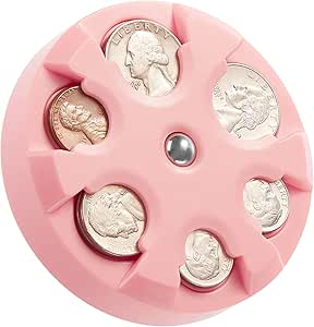 JOYTUTUS Coin Holder, Portable Coin Change Organizer, Universal Coin Storage Coin Holder for Car, Wallets, Pockets (Pink)