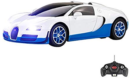 Bugatti Veyron Remote Control Car for Kids – Working Lights – PL9129 Electric Radio Controlled Bugatti Veyron 16.4 Grand Sport Vitesse RC Car – Official Licensed 1:18 Model – RTR, EP (White)