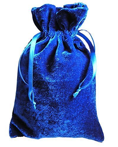 Tarot/rune Dice Gift Bag Royal Blue Velvet Drawstring Bag 6x9"