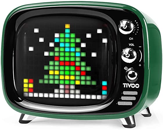 Divoom Tivoo Classic Retro Bluetooth Speaker with 6W audio, Programmable LED screen Controlled by Mobile App (Green)