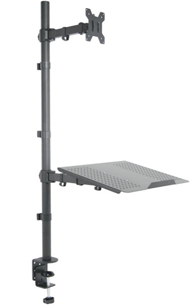 VIVO Laptop & LCD Monitor Stand up Desk Mount Extra Tall Adjustable Stand fits 1 Screen up to 27" (STAND-V012C)