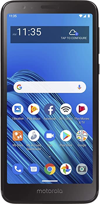 Net10 Motorola Moto E6 4G LTE Prepaid Smartphone (Locked) - Black - 32GB - Sim Card Included - CDMA - Fustration Free Packaging