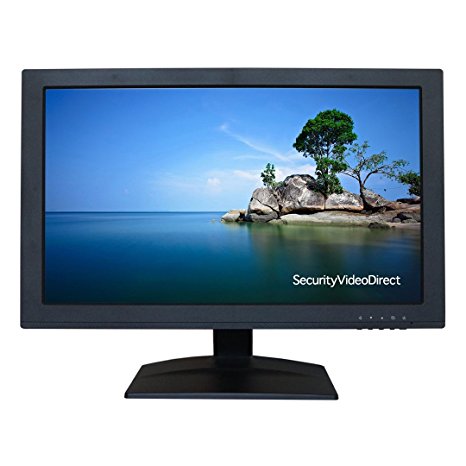 SVD 18.5-inch Ultrathin Professional Security Monitor, LCD Color Screen with VGA, BNC, HDMI, USB video Inputs, Built-in Speakers for CCTV DVR Home Office Surveillance security System, Black
