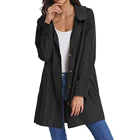 Beyove Women's Waterproof Raincoat Outdoor Hooded Lightweight Rain Jacket Windbreaker