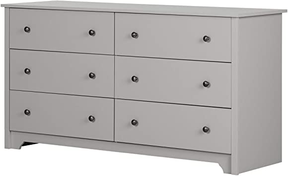 South Shore Furniture Vito 6-Drawer Double Dresser, Soft Gray