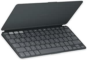 Logitech KEYS-to-GO 2 Portable Wireless iPad Keyboard with Built-in Cover, Slim and Compact Bluetooth Keyboard for iPad, iPhone, Mac, and Apple TV, Easily Switch with Devices - Graphite