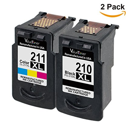 Valuetoner Remanufactured Ink Cartridge Replacement PG-210XL CL-211XL (2 Pack) for PIXMA IP2702 IP2700 MP230 MP240 MP250 MP270 MP280 MP460 MP480 MP490 MP495 MP499 MX320 MX330 MX340 MX420