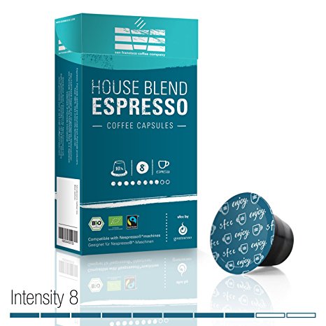 Gourmesso SFCC House Blend Espresso - 10 Nespresso Compatible Coffee Capsules - Organic and Fair Trade